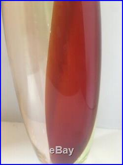 Vintage Kosta Boda 20 Kjell Engman Tobago Large Bottle Glass Vase 1980s