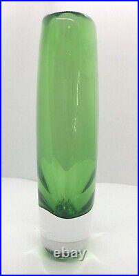 Vintage Kosta Boda Art Glass Green Cased Vase Signed V Lindstrand 46077 9.25