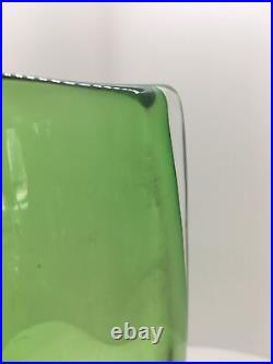 Vintage Kosta Boda Art Glass Green Cased Vase Signed V Lindstrand 46077 9.25