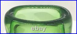 Vintage Kosta Boda Art Glass Green Cased Vase Signed V Lindstrand 46077 9.25