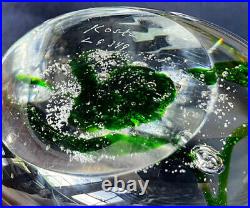 Vintage Kosta Boda Art Glass Seaweed Fish Vase Vicke Lindstrand LG 349 Sweden