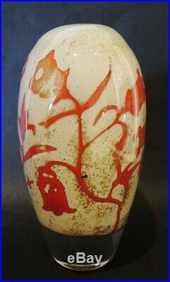 Vintage Kosta Boda Art Glass Vase Olle Brozén Floating Flowers Vase