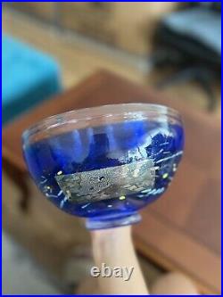 Vintage Kosta Boda Bertil Vallien BLUE Swedish Glass Bowl