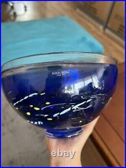 Vintage Kosta Boda Bertil Vallien BLUE Swedish Glass Bowl