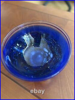 Vintage Kosta Boda Bertil Vallien BLUE Swedish Glass Bowl