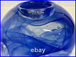 Vintage Kosta Boda Blue Art Glass Tea Light Candleholder, Designed by Anna Ehrner