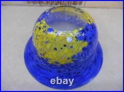 Vintage Kosta Boda, Blue and Yellow Blown Glass Bowl