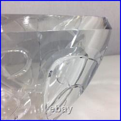 Vintage Kosta Boda Clear Art Glass Fan Vase / Bowl 16.5cm In Height