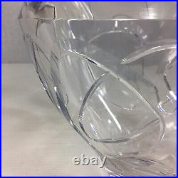 Vintage Kosta Boda Clear Art Glass Fan Vase / Bowl 16.5cm In Height