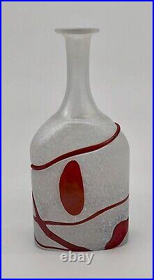 Vintage Kosta Boda Galaxy Red Bertil Vallien Glass Vase / Bottle 8