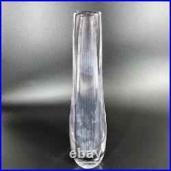 Vintage Kosta Boda Glass Vase Designed Vicke Lindstrand Purple Pinstripe 28.5cm