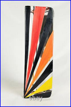 Vintage Kosta Boda Monica Backstrom Art Glass Painted Prism Sculpture Signed