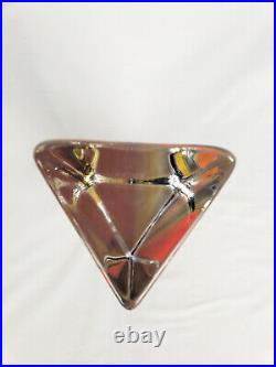 Vintage Kosta Boda Monica Backstrom Art Glass Painted Prism Sculpture Signed