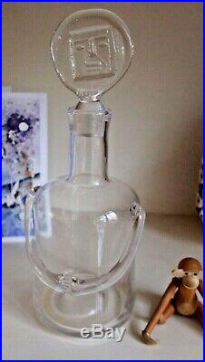 Vintage Kosta Boda People Art Glass Vase Decanter/ Design By Erik Hoglund