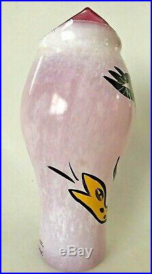 Vintage Kosta Boda Pink Art Glass Open Minds Vase by Ulrica Hydman-Vallian