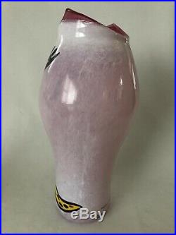 Vintage Kosta Boda Pink Art Glass Open Minds Vase by Ulrica Hydman-Vallian