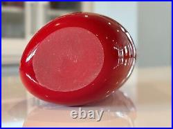 Vintage Kosta Boda Red Pierced Hole Art Glass Vase Attr to Vicke Lindstrand