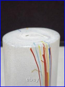 Vintage Kosta Boda SIGNED Bertil Vallien Rainbow Stripe Art Glass 7 1/4 Vase