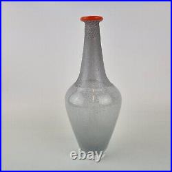 Vintage Kosta Boda Silver Lustre Glass Vase By Monica Backstrom 20.5cm