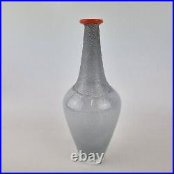 Vintage Kosta Boda Silver Lustre Glass Vase By Monica Backstrom 20.5cm