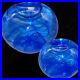 Vintage Kosta Boda Sweden 1782 Set Candle Holders swirly Blue Rounded Art Glass