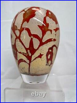Vintage Kosta Boda Sweden Floating Flowers Art Glass Vase -olle Brozen