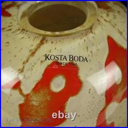 Vintage Kosta Boda Sweden Floating Flowers Art Glass Vase -olle Brozen