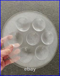 Vintage Kosta Boda Sweden Limelight Crystal Glass Oyster Plate Goran Warff