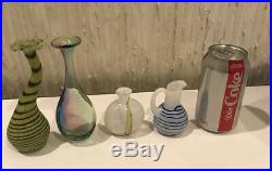 Vintage Kosta Boda Vallien Engman etc. Mini Tiny Art Glass Vases & Pitcher (4)