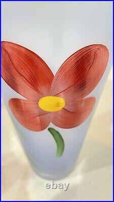 Vintage Kosta Boda Vase Hand Painted by Ulrica Hydman-Swedish Design-Rare