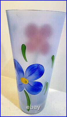 Vintage Kosta Boda Vase Hand Painted by Ulrica Hydman-Swedish Design-Rare