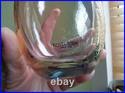 Vintage Kosta Boda Vase Signed Kjell Engman Numbered Fidjiart Glass Bottle Vase