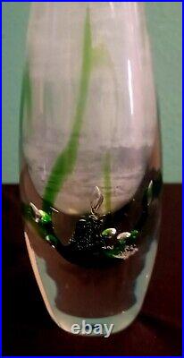 Vintage Kosta Boda Vicke Lindstrand Bud Vase 41782 Seaweed Signed Art Glass 7.5