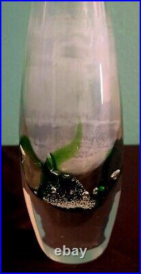 Vintage Kosta Boda Vicke Lindstrand Bud Vase 41782 Seaweed Signed Art Glass 7.5