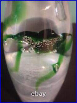 Vintage Kosta Boda Vicke Lindstrand Bud Vase 41782 Seaweed Signed Art Glass 7.5