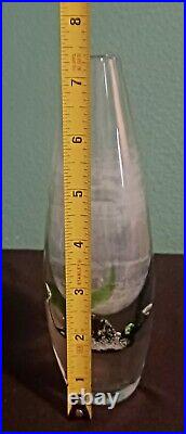 Vintage Kosta Boda Vicke Lindstrand Bud Vase 41782 Seaweed Signed Art Glass 7.5