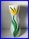 Vintage Kosta Boda Yellow Tulip Glass Swedish Glass Vase Signed 10 in
