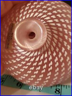 Vintage Kosta Boda glass Minos Pink vase designed by Bertil Vallien Signed