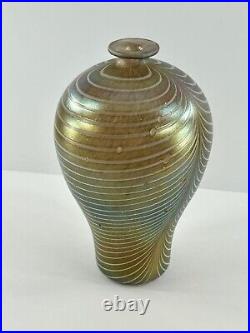 Vintage Kosta Boda glass vase by Bertil Vallien brown Minos 17x9cm Sweden