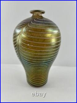 Vintage Kosta Boda glass vase by Bertil Vallien brown Minos 17x9cm Sweden