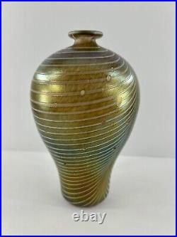 Vintage Kosta Boda glass vase by Bertil Vallien brown Minos 17x9cm Sweden