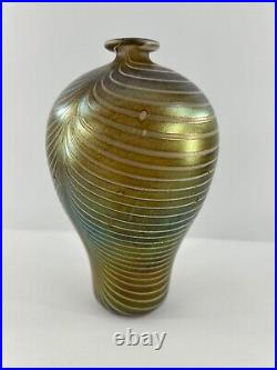 Vintage Kosta Boda glass vase by Bertil Vallien brown Minos 17x9cm Sweden