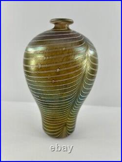 Vintage Kosta Boda glass vase by Bertil Vallien brown Minos 17x9cm Sweden