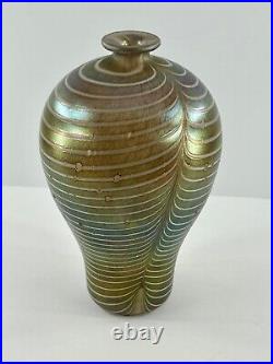 Vintage Kosta Boda glass vase by Bertil Vallien brown Minos 17x9cm Sweden