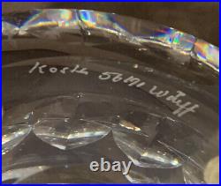 Vintage Kosta Cut Crystal Bowl 56191 Signed by Artist Ann Warff 6-1/2 Sweden