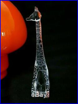 Vintage Kosta Vicke Lindstrand 7 Crystal Glass Giraffe Figurine