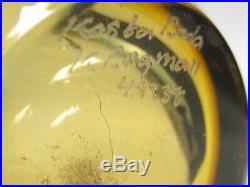 Vintage Large 11 1/4 Kosta Boda Fidji Glass Bottle Vase Signed Engman