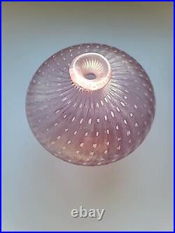 Vintage Pink Kosta Boda Glass Swirl Dots Vase By Bertil Vallien Original Sticker