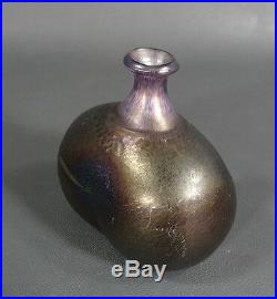 Vintage Scandinavian Kosta Boda Bertil Vallien Iridescent Art Glass Small Vase