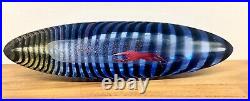 Vintage Signed Bertil Vallien Art Glass Boat+Holder For Duxiana By Kosta Boda